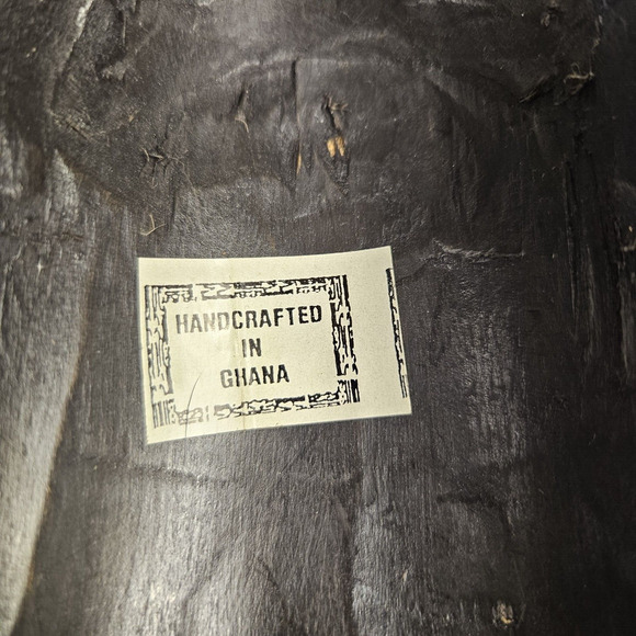 Vintage African Wooden Mask Handcrafted in Ghana 14" Wall Hanging Tribal Painted - Picture 5 of 12